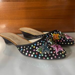 Vintage 1960s Beaded Slippers